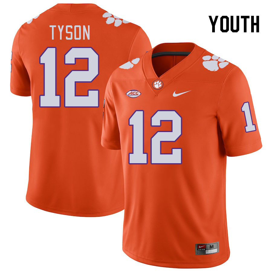 Youth #12 Paul Tyson Clemson Tigers College Football Jerseys Stitched-Orange